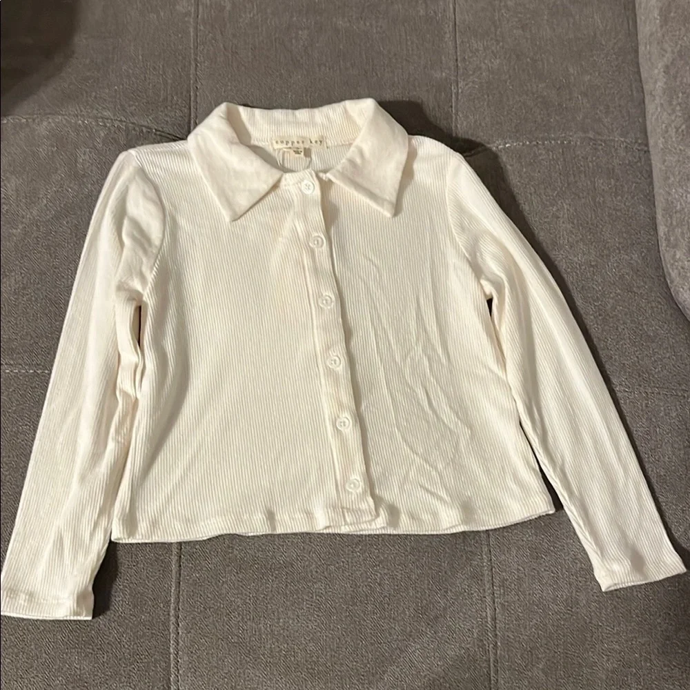 Copper Key Cream Collared Shirt - Picture 1 of 9